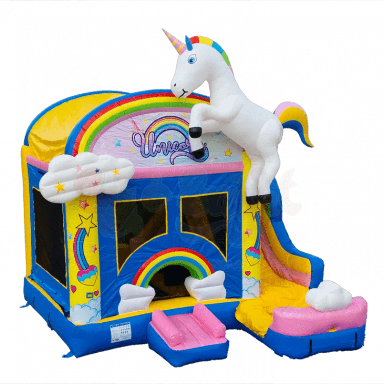 UNICORN IN THE CLOUDS 20 FT TALL COMBO WET/DRY SLIDE