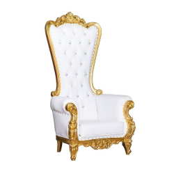 GOLD AND WHITE THRONE CHAIR